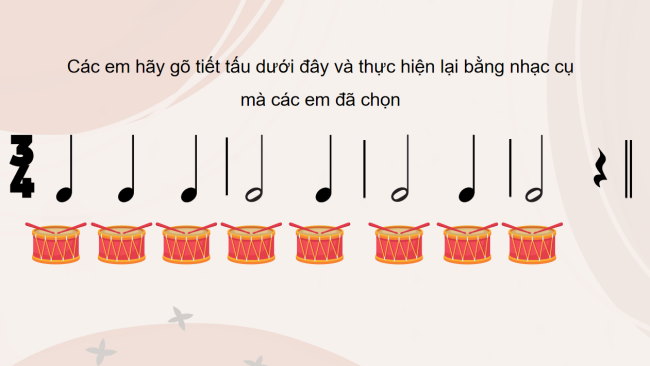 PowerPoint Âm nhạc 3 Chủ đề 3 Tiết 4: Nhạc cụ. Vận dụng: Mô phỏng động tác chơi các nhạc cụ