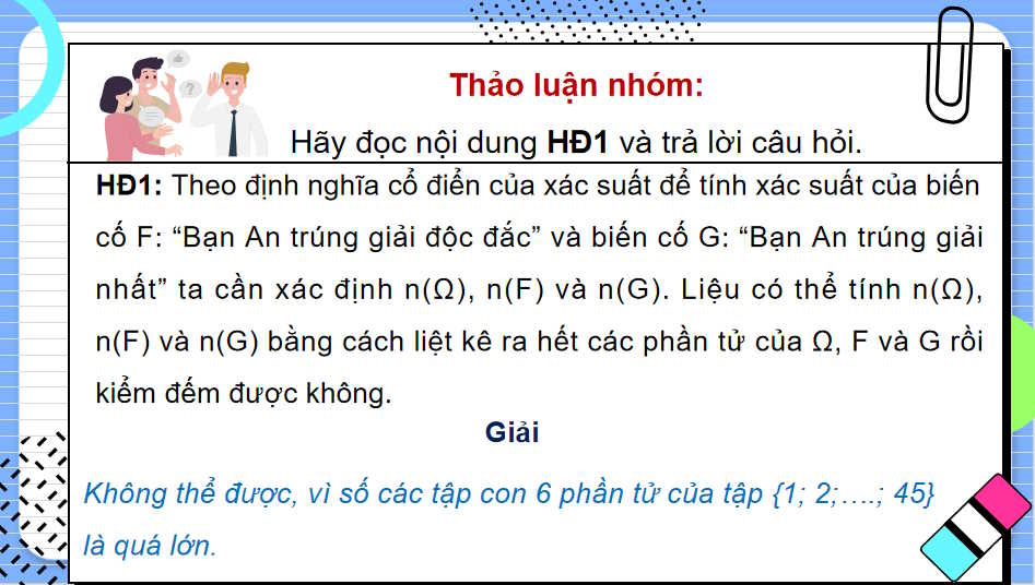 Toán 10 Bài 27: Thực hành tính xác suất theo định nghĩa cổ điển