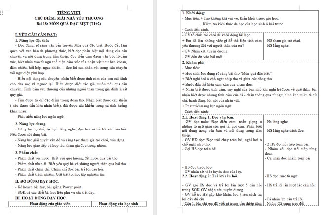 Giáo án Tiếng Việt 3 Bài 18: Ôn chữ viết hoa G, H