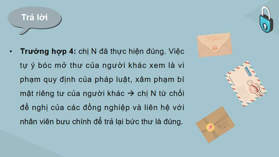 Quyền được đảm bảo an toàn và bí mật thư tín điện thoại điện tín của công dân