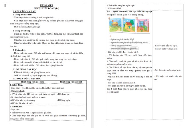 Giáo án Tiếng Việt 3 Bài 20: Viết đoạn văn tả ngôi nhà của mình