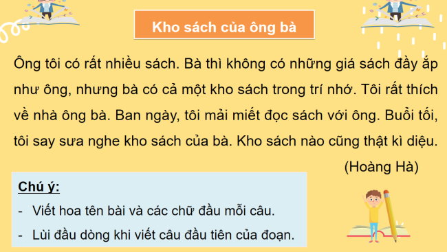 PowerPoint Tiếng Việt 3 Bài 21: Nghe - viết Kho sách của ông bà