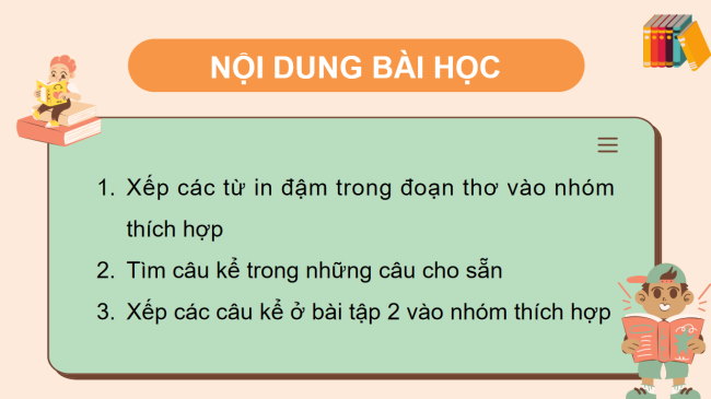 PowerPoint Tiếng Việt 3 Bài 22: Từ ngữ chỉ hoạt động, đặc điểm; Câu kể