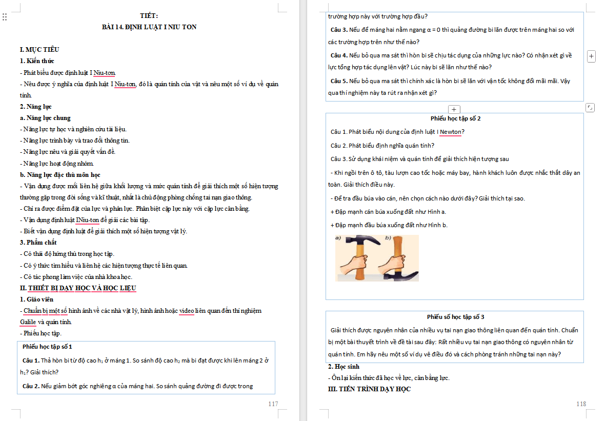 Giáo án PowerPoint Vật lí 10 Bài 14