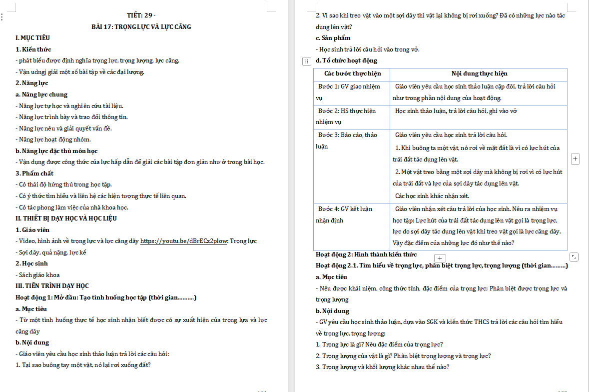Giáo án PowerPoint Vật lí 10 Bài 17