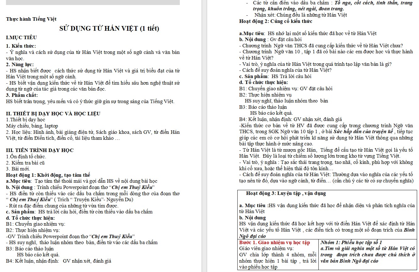 KHBD Ngữ văn 10 Bài Thực hành tiếng Việt trang 26