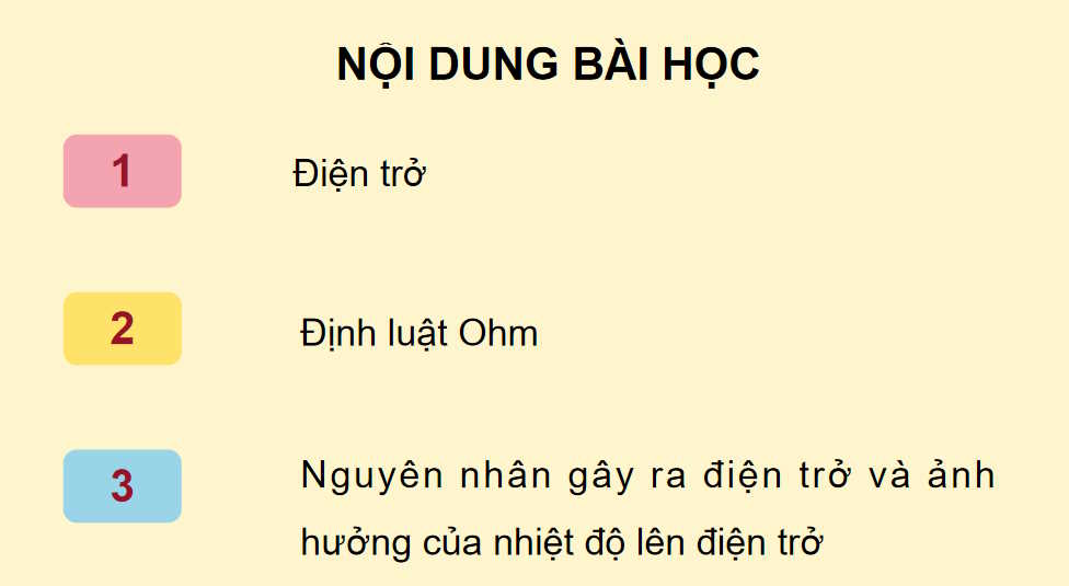 Giáo án Vật lí 11 Bài 23: Điện trở Định luật Ôm