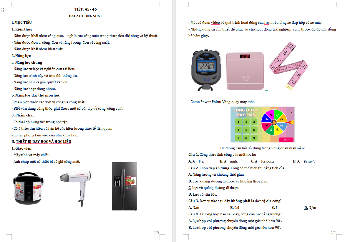 Giáo án PowerPoint Vật lí 10 Bài 24