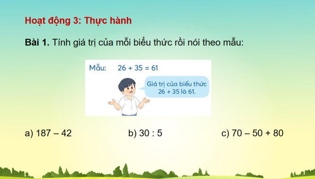 PowerPoint Toán 3: Làm quen với biểu thức