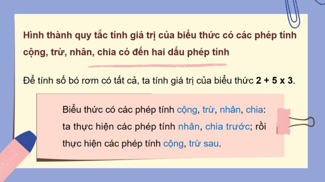 PowerPoint Toán 3: Tính giá trị của biểu thức (tiếp theo) trang 34