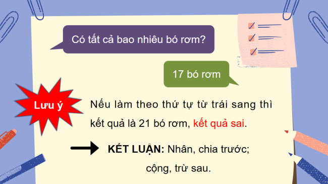 PowerPoint Toán 3: Tính giá trị của biểu thức (tiếp theo) trang 34