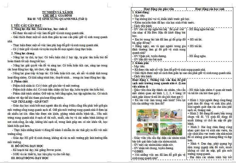 Bài 3: Vệ sinh xung quanh nhà