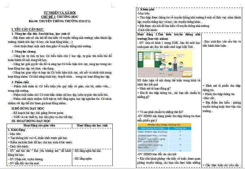 Bài 6: Truyền thống trường em