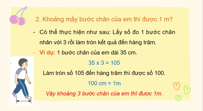 PowerPoint Toán 3: Đo khoảng cách bằng bước chân