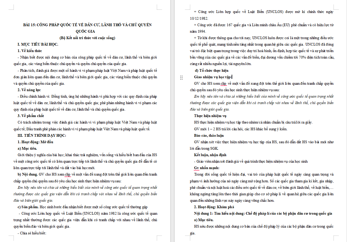 Công pháp quốc tế về dân cư lãnh thổ và chủ quyền quốc gia