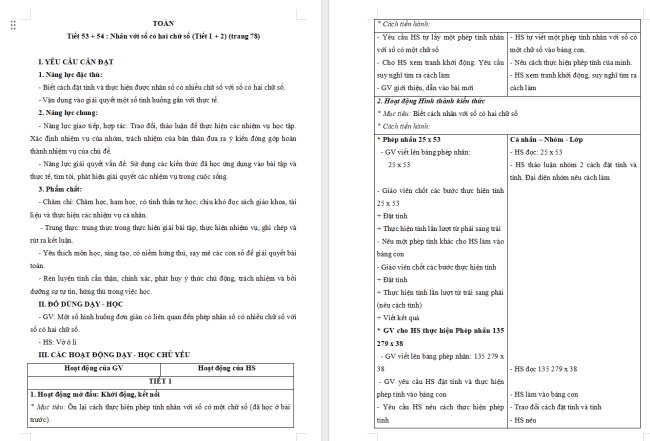 Giáo án Toán 4 Bài 32: Nhân với số có hai chữ số