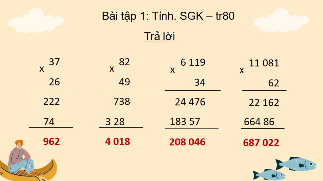 PowerPoint Toán 4 Bài 33: Luyện tập
