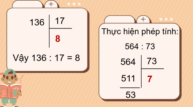 PowerPoint Toán 4 Bài 42: Chia cho số có hai chữ số (tiếp theo)