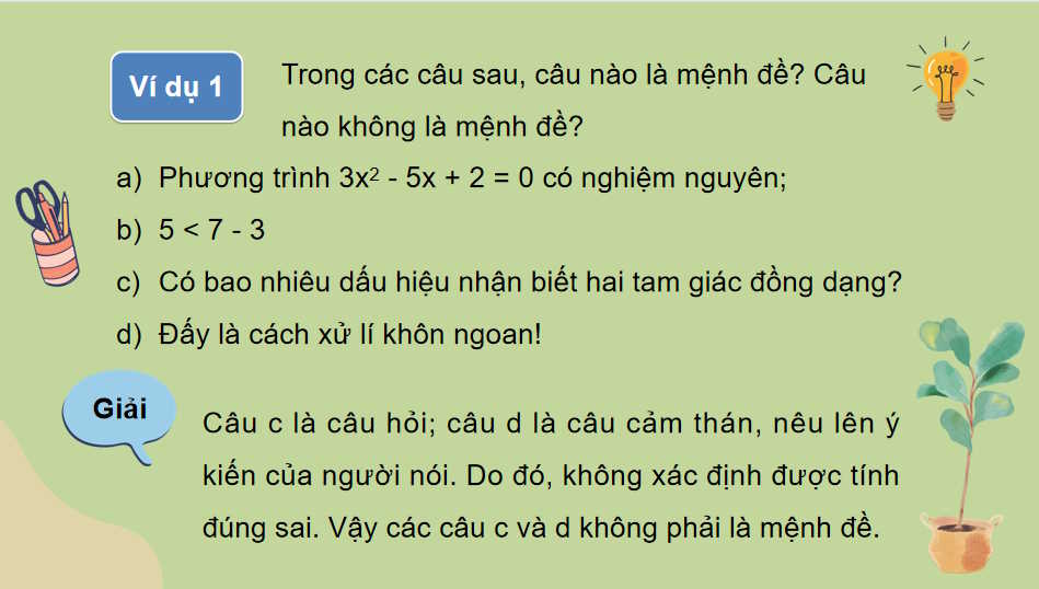 Giáo án Toán 10 Bài 1: Mệnh đề