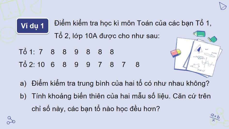 Giáo án Toán 10 Bài 14: Các số đặc trưng đo độ phân tán