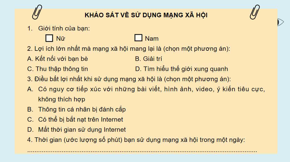Giáo án Toán 10 Mạng xã hội Lợi và hại