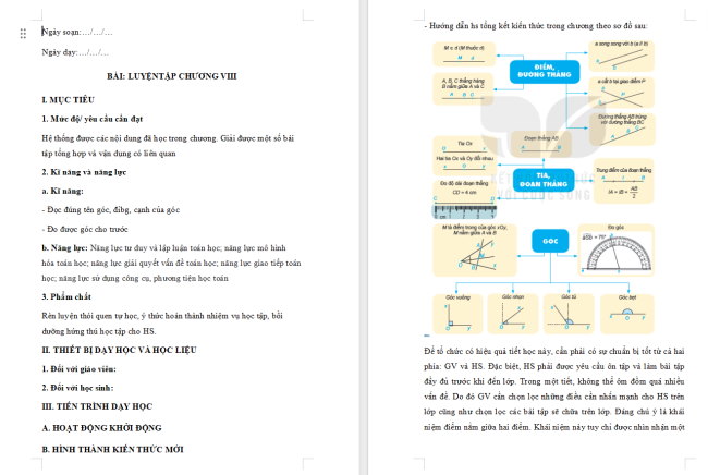 Giáo án Toán 6 Bài tập cuối chương VIII