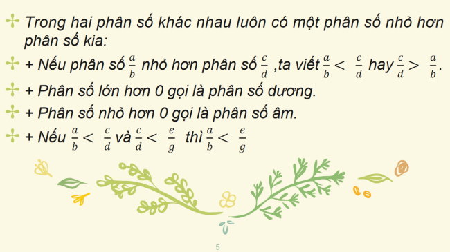 PowerPoint Toán 6 Bài 2: So sánh các phân số. Hỗn số dương