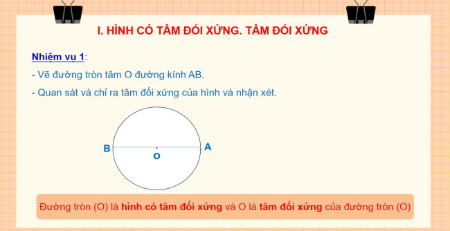 PowerPoint Toán 6 Bài 2: Hình có tâm đối xứng