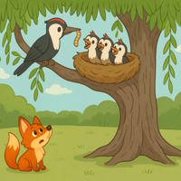 Truyện cổ tích: Chim gõ kiến, cáo và quạ