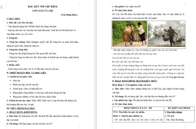 Giáo án Văn 6 Bài 6: Con gái của mẹ