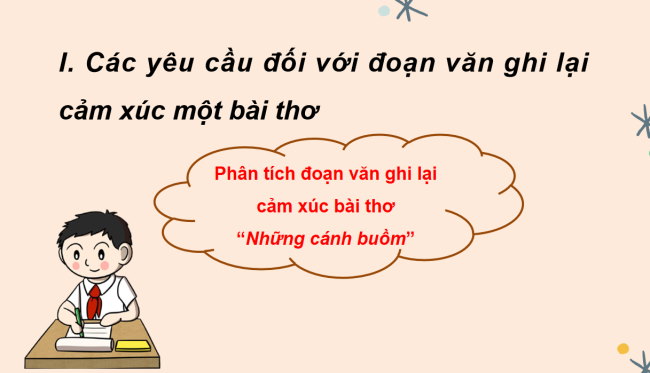 PowerPoint Ngữ văn 6 Bài 7: Viết đoạn văn ghi lại cảm xúc về một bài thơ
