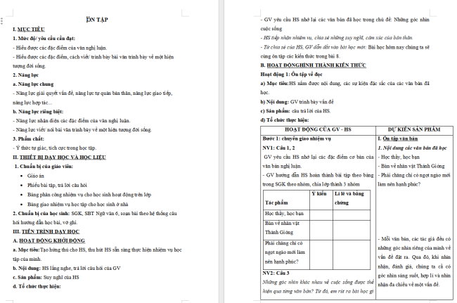 Giáo án Văn 6 Bài 8: Ôn tập