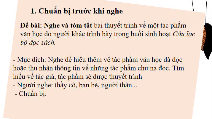 Giáo án Ngữ văn 8 Bài 7: Nghe và tóm tắt nội dung thuyết trình của người khác