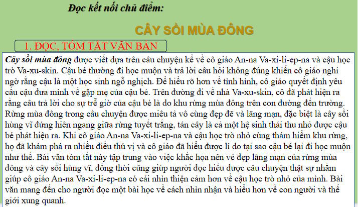 Giáo án Ngữ văn 8 Bài 7: Cây sồi mùa đông