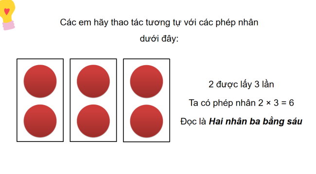 PowerPoint Toán 2: Làm quen với phép nhân - dấu nhân