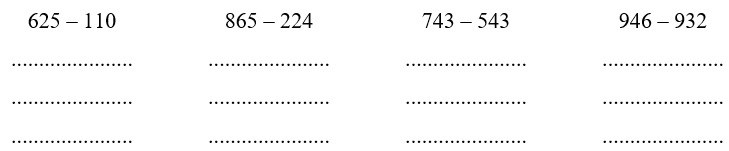 Vở bài tập Toán lớp 2 Bài 80: Phép trừ (không nhớ) trong phạm vi 1000 (trang 60) | Cánh diều