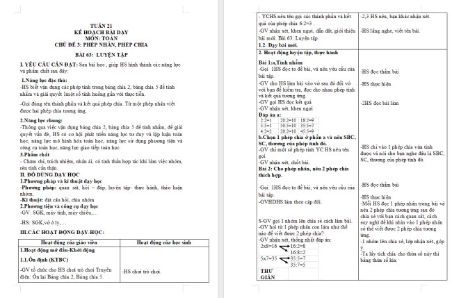 Giáo án Toán 2: Luyện tập trang 25