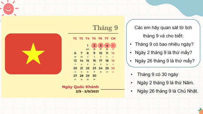 PowerPoint Toán 2: Ngày - Tháng