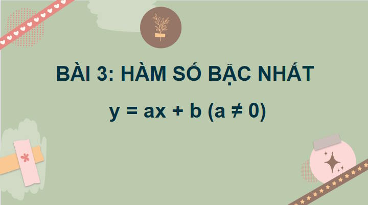 Giáo án Toán 8 Bài 3: Hàm số bậc nhất y = ax + b 