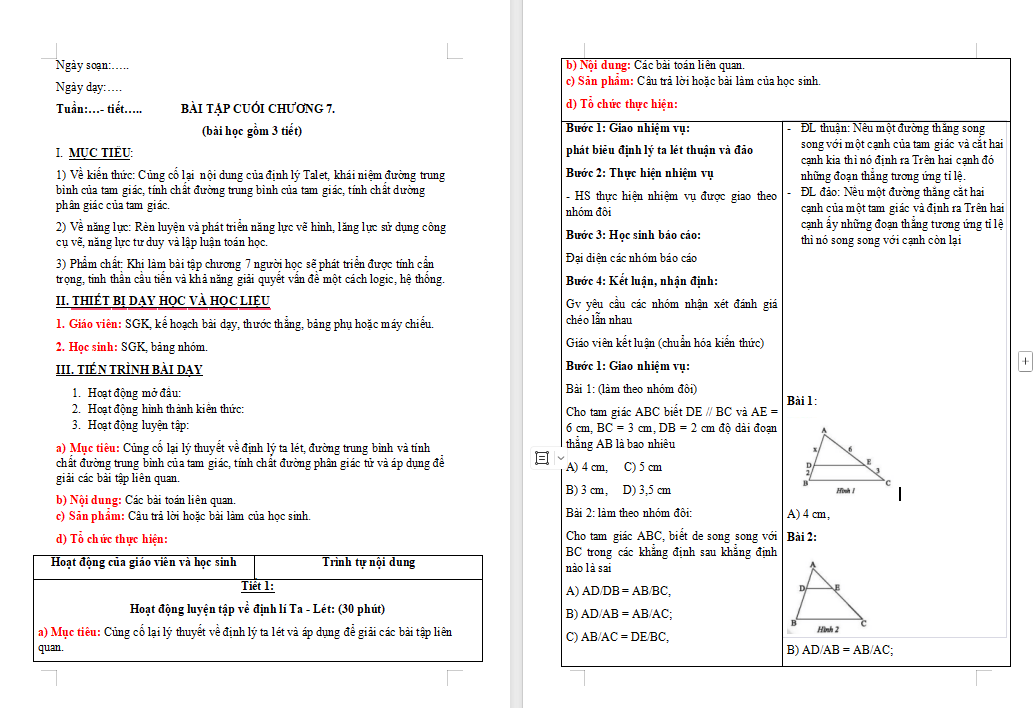 Toán 8 Bài tập cuối chương 7