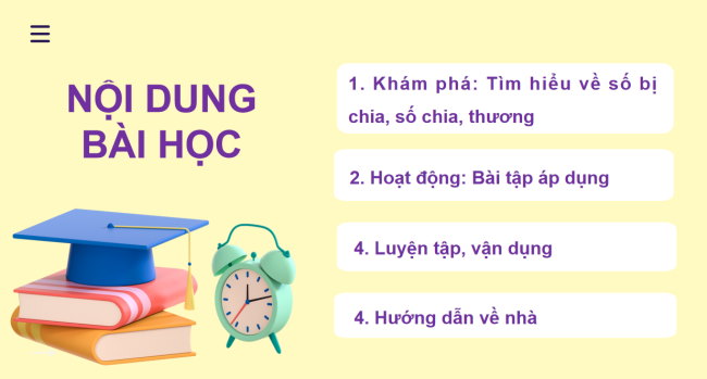 PowerPoint Toán 2 Bài 42: Số bị chia, số chia, thương