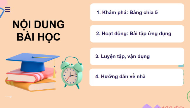 PowerPoint Toán 2 Bài 44: Bảng chia 5