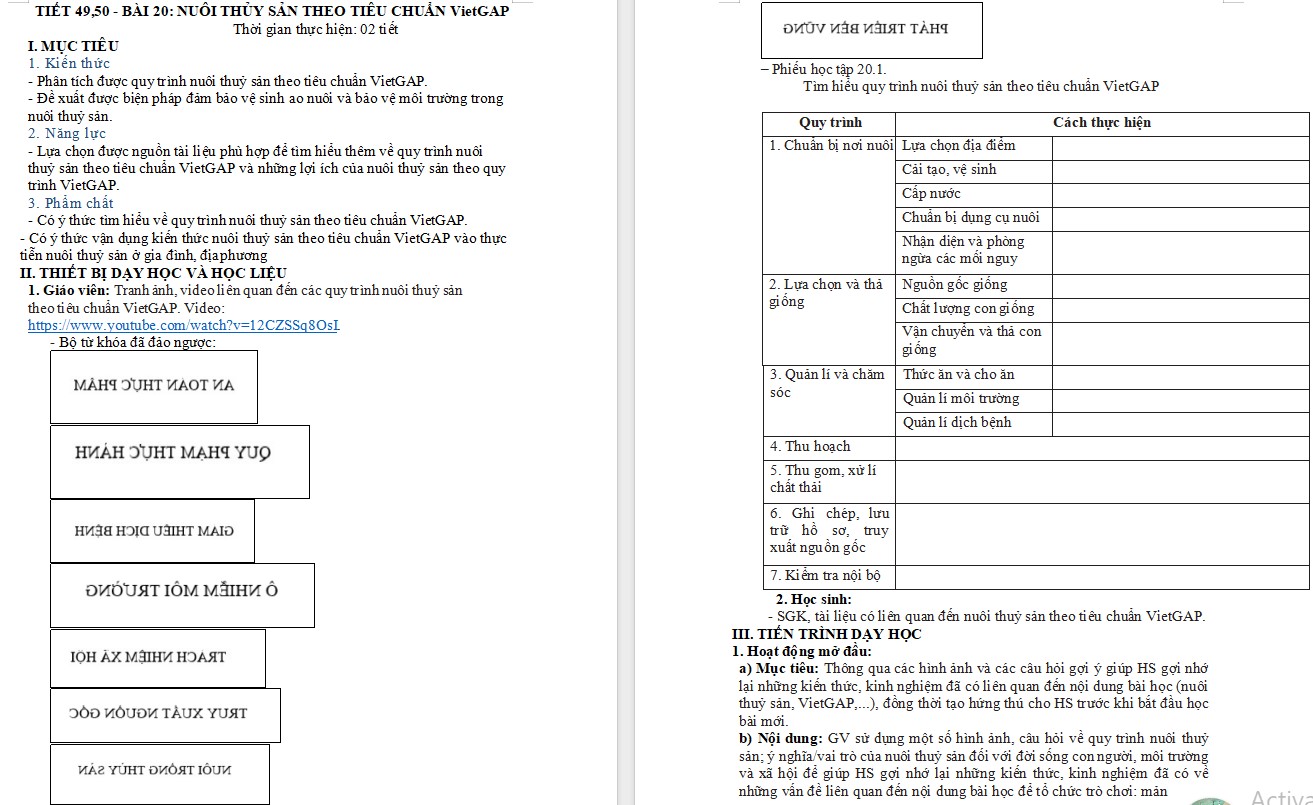 Giáo án Bài 20 Công nghệ 12 Kết nối tri thức