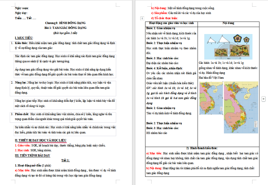 Toán 8 Bài 1: Hai tam giác đồng dạng