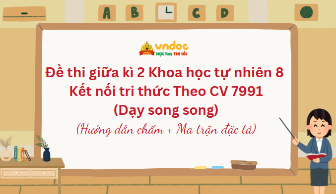 Đề thi giữa học kì 2 KHTN 8 Kết nối tri thức Theo CV 7991 (Dạy song song)