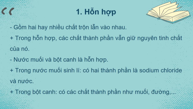 PowerPoint Khoa học tự nhiên 6 Bài 10: Hỗn hợp, chất tinh khiết, dung dịch