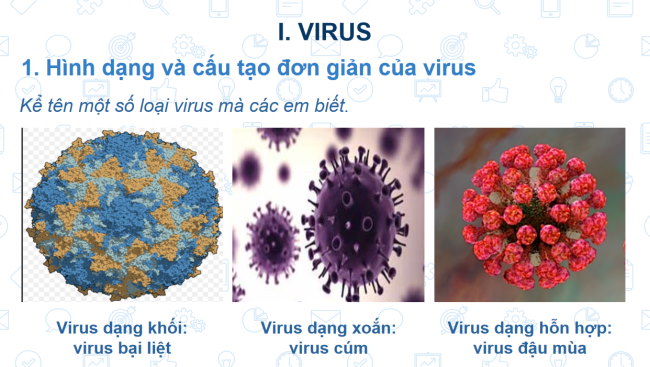 PowerPoint Khoa học tự nhiên 6 Bài 16: Virus và vi khuẩn