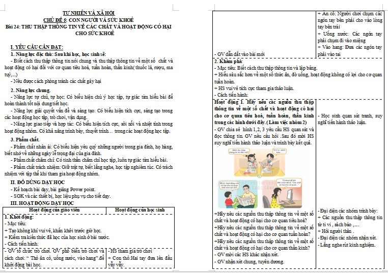 Bài 24: Thu thập thông tin về các chất và hoạt động có hại cho sức khỏe