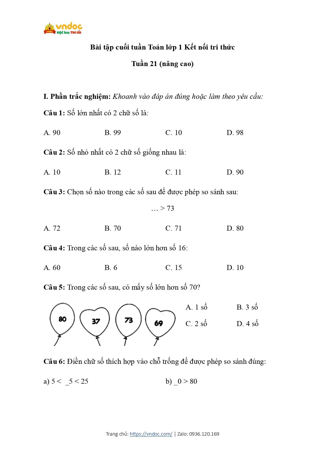bai tap cuoi tuan toan 1 tuan 21 bt nang cao sach kntt page 0001*871745
