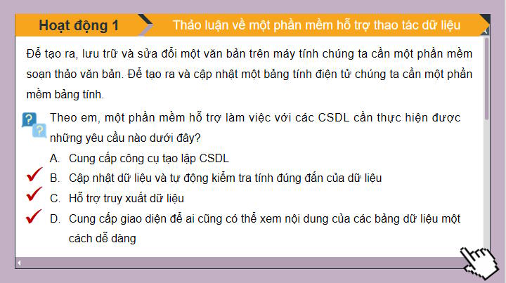 Tin học 11 Bài 12: Hệ quản trị cơ sở dữ liệu và hệ cơ sở dữ liệu